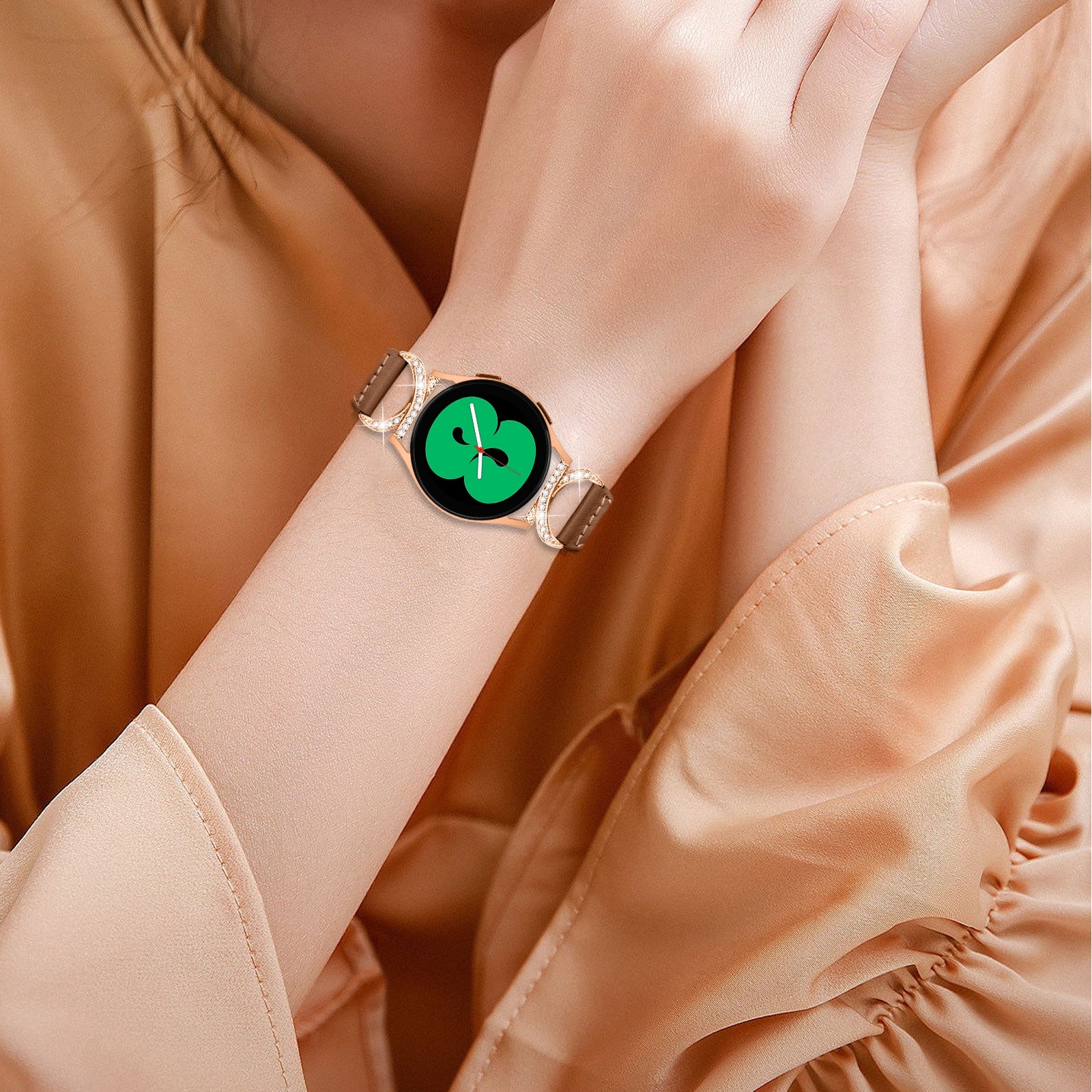 For Samsung Galaxy Watch 3 41mm Watch6 40mm 44mm Watch6 Classic 43mm 47mm Watch 5 40mm 44mm Watch4 40mm 44mm Leather Watch Strap 20mm Watch Band with Rose Gold Buckle For Samsung Galaxy Watch 3 41mm Watch6 40mm 44mm Watch6 Classic 43mm 47mm Watch 5 40mm 44mm Watch4 40mm 44mm Leather Watch Strap 20mm Watch Band with Rose Gold Buckle